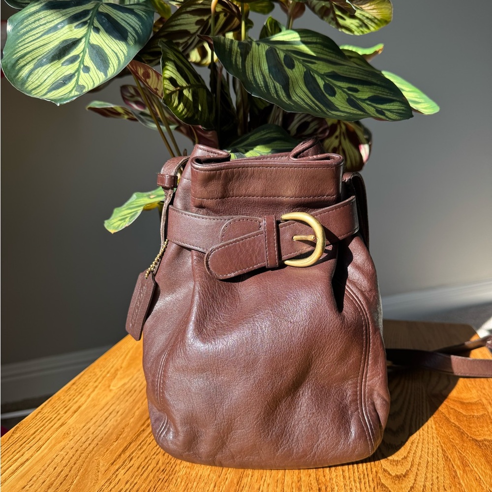 *SOLD* VINTAGE COACH BELTED POUCH BAG 4156 in MAHOGANY
